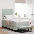 Boxspring bed 200x100 cm lichtgrijs fluweel