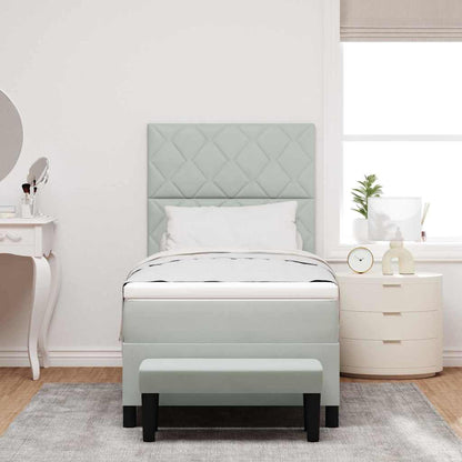 Boxspring bed met hoofdeinde Lichtgrijs 200 x 100 cm Fluweel