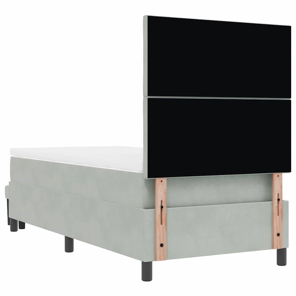 Boxspring bed met hoofdeinde Lichtgrijs 200 x 100 cm Fluweel