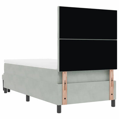 Boxspring bed met hoofdeinde Lichtgrijs 200 x 100 cm Fluweel
