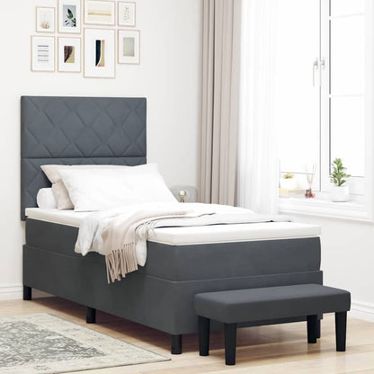 Boxspring bed met hoofdeinde Donkergrijs 200 x 100 cm Fluweel