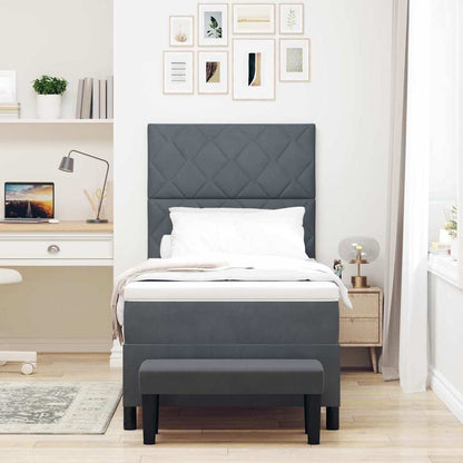 Boxspring bed met hoofdeinde Donkergrijs 200 x 100 cm Fluweel