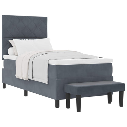 Boxspring bed met hoofdeinde Donkergrijs 200 x 100 cm Fluweel