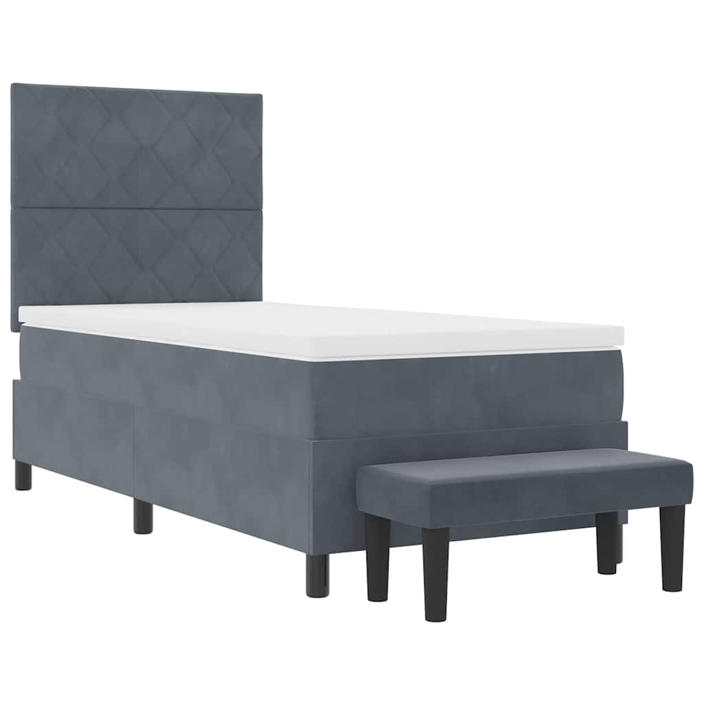 Boxspring bed met hoofdeinde Donkergrijs 200 x 100 cm Fluweel