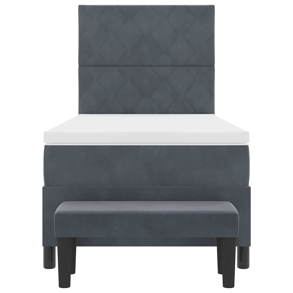 Boxspring bed met hoofdeinde Donkergrijs 200 x 100 cm Fluweel