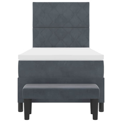 Boxspring bed met hoofdeinde Donkergrijs 200 x 100 cm Fluweel