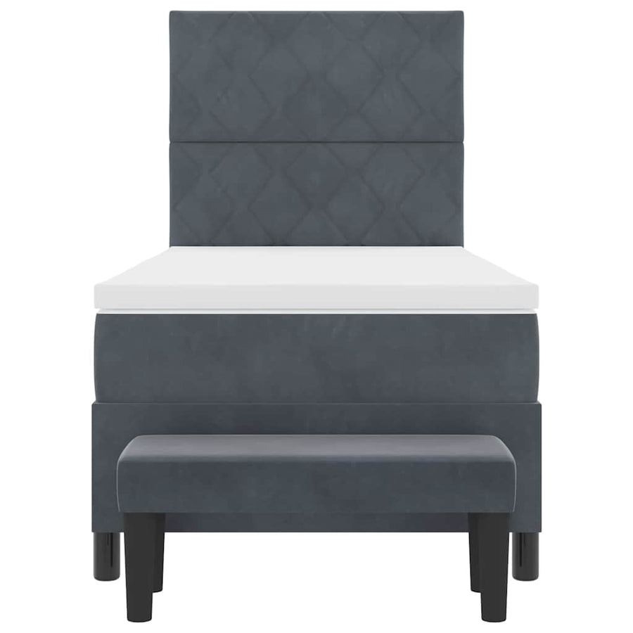 Boxspring bed met hoofdeinde Donkergrijs 200 x 100 cm Fluweel