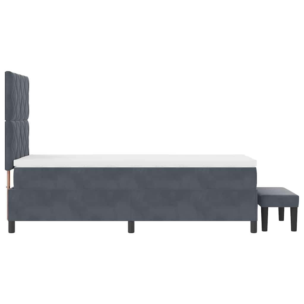 Boxspring bed met hoofdeinde Donkergrijs 200 x 100 cm Fluweel