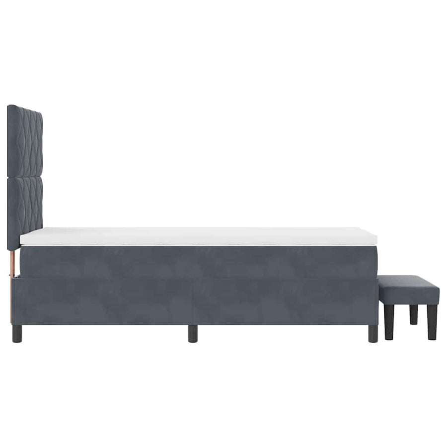 Boxspring bed met hoofdeinde Donkergrijs 200 x 100 cm Fluweel