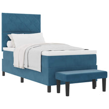 Boxspring bed met matras Donkerblauw 100 x 200 cm Fluweel