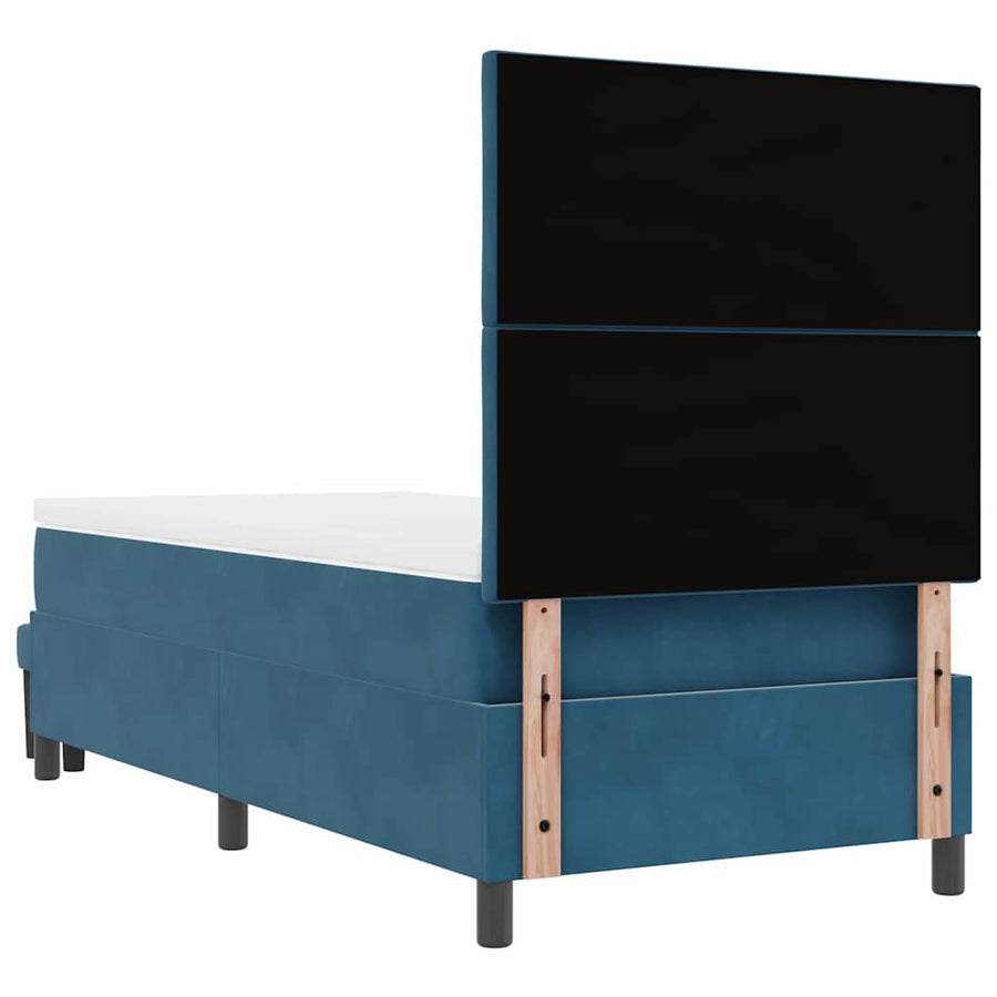 Boxspring bed met matras Donkerblauw 100 x 200 cm Fluweel