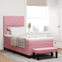 Boxspring bed met kussen Roze 200 x 100 cm Fluweel