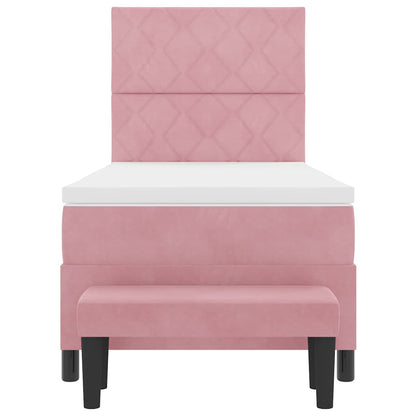 Boxspring bed met kussen Roze 200 x 100 cm Fluweel