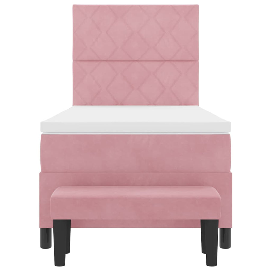 Boxspring bed met kussen Roze 200 x 100 cm Fluweel