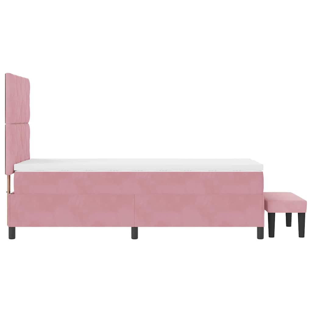 Boxspring bed met kussen Roze 200 x 100 cm Fluweel