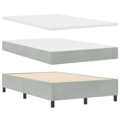 Boxspring bed met hoofdeinde Lichtgrijs 190 x 120 cm Fluweel