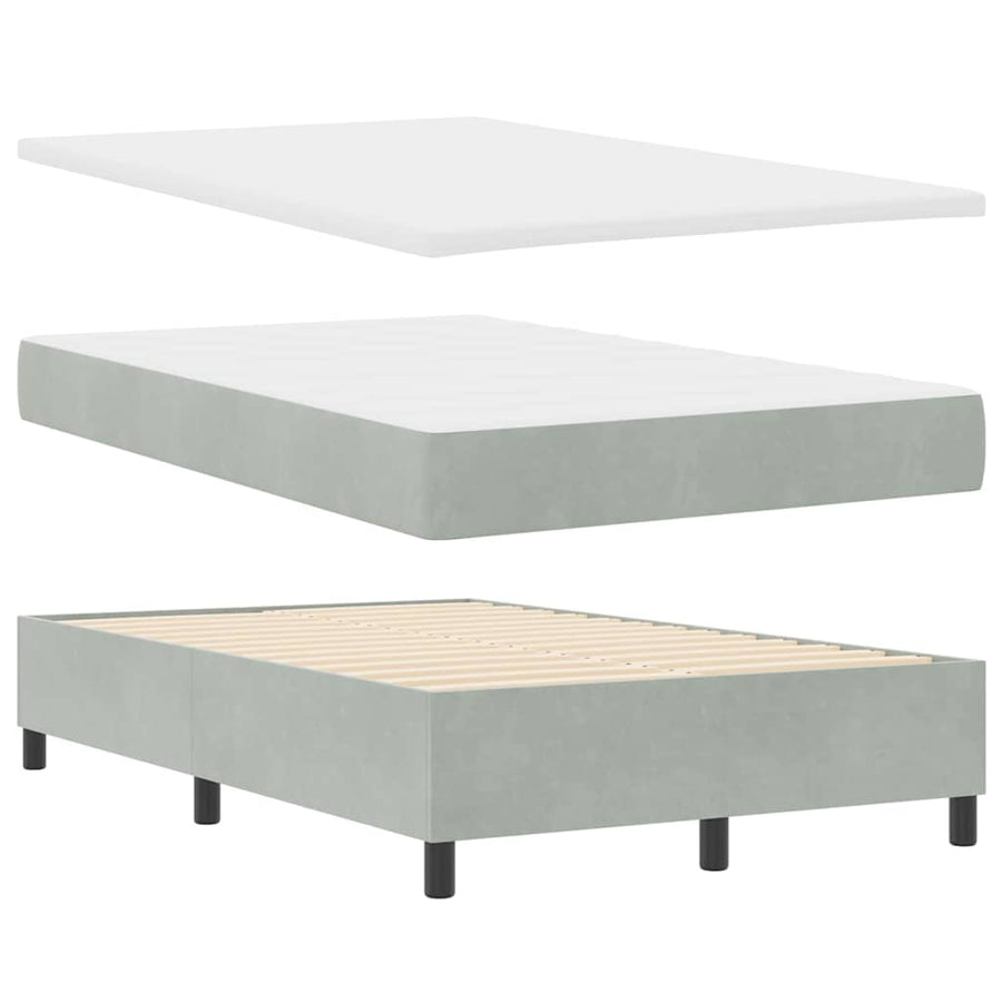 Boxspring bed met hoofdeinde Lichtgrijs 190 x 120 cm Fluweel