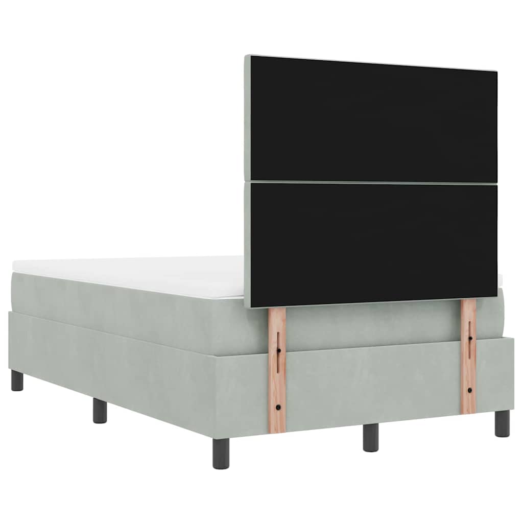 Boxspring bed met hoofdeinde Lichtgrijs 190 x 120 cm Fluweel
