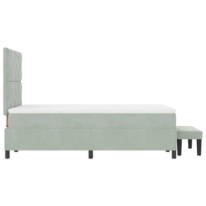 Boxspring bed met hoofdeinde Lichtgrijs 190 x 120 cm Fluweel