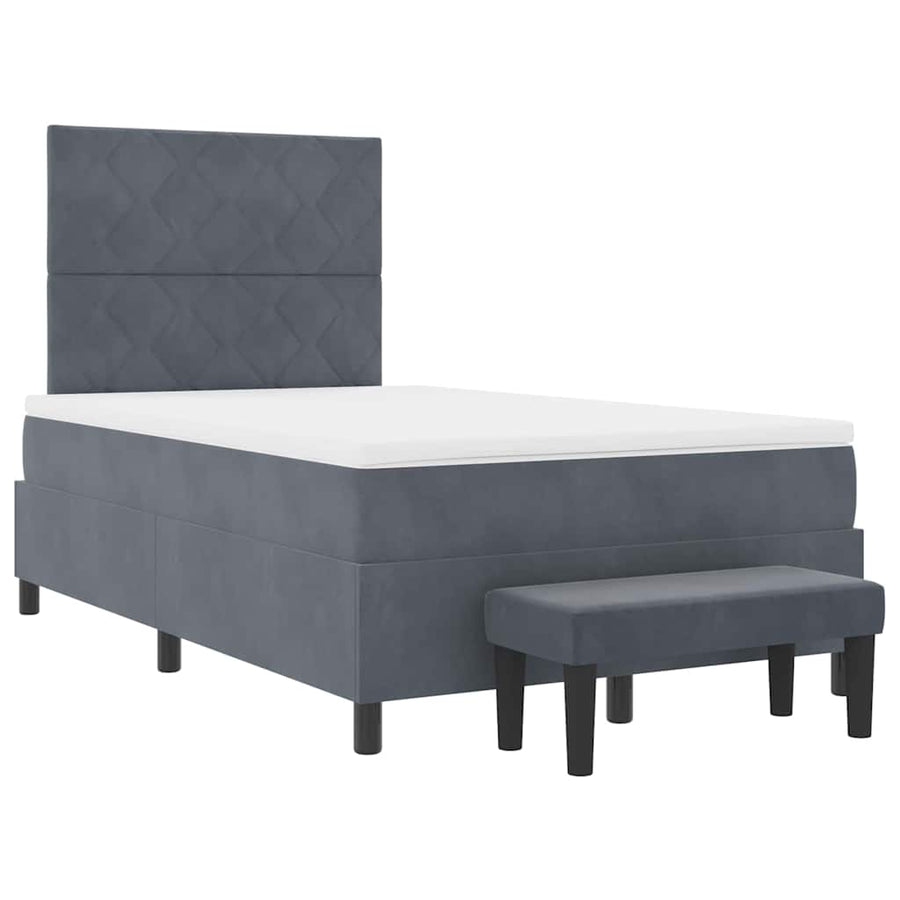 Boxspring bed met hoofdeinde Donkergrijs 190 x 120 cm Fluweel