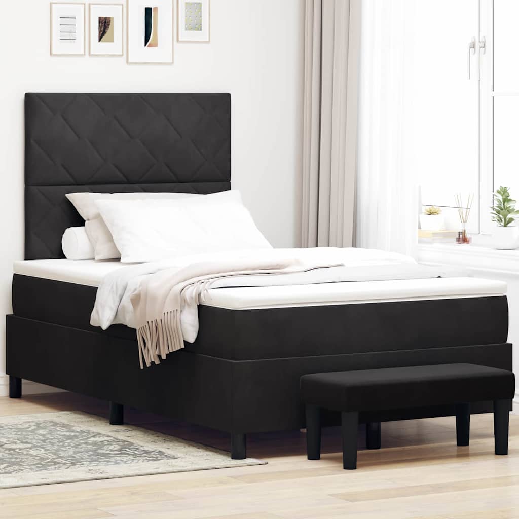 Boxspring bed met hoofdeinde Zwart 190 x 120 cm Fluweel