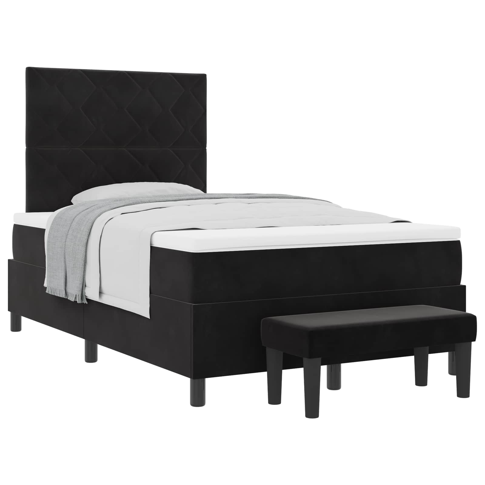 Boxspring bed met hoofdeinde Zwart 190 x 120 cm Fluweel