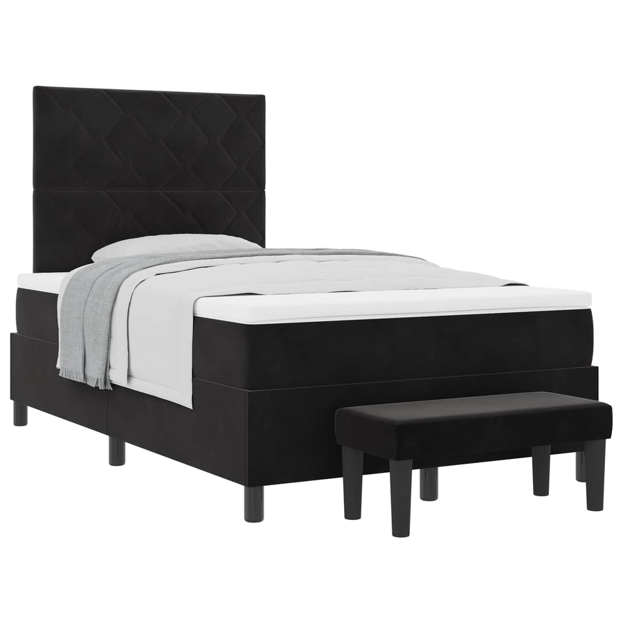 Boxspring bed met hoofdeinde Zwart 190 x 120 cm Fluweel