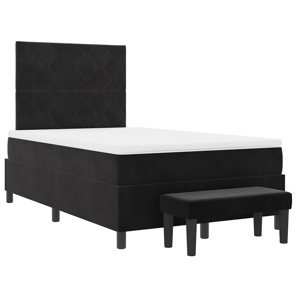 Boxspring bed met hoofdeinde Zwart 190 x 120 cm Fluweel