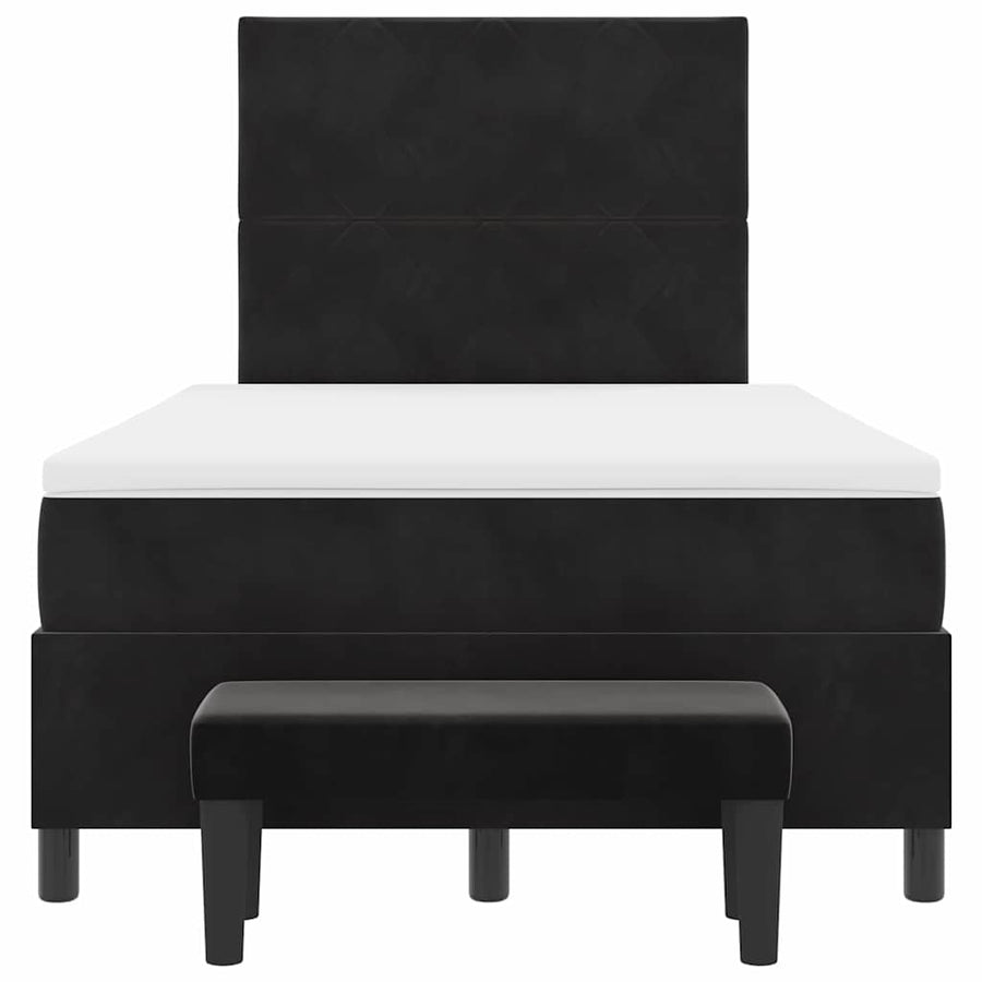 Boxspring bed met hoofdeinde Zwart 190 x 120 cm Fluweel