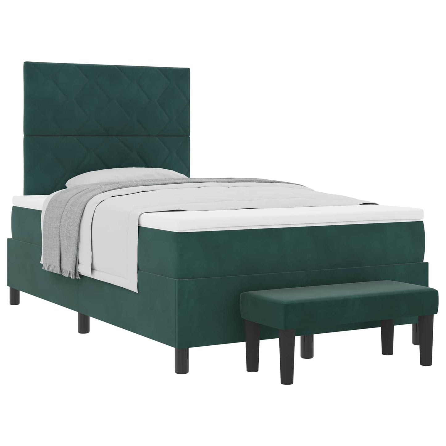 Boxspring bed met hoofdeinde Donkergroen 190 x 120 cm Fluweel