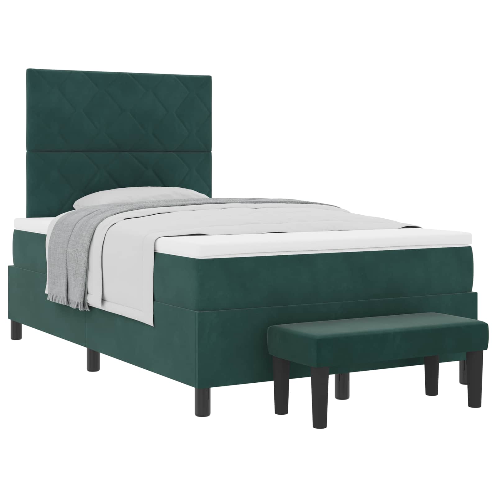 Boxspring bed met hoofdeinde Donkergroen 190 x 120 cm Fluweel