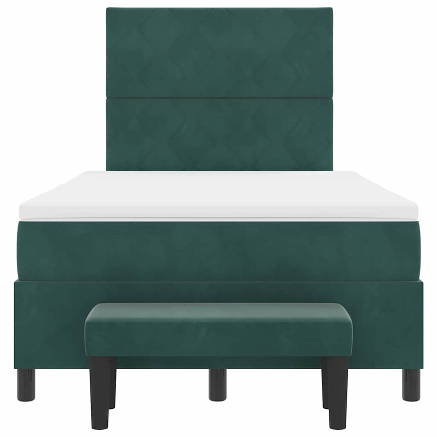 Boxspring bed met hoofdeinde Donkergroen 190 x 120 cm Fluweel