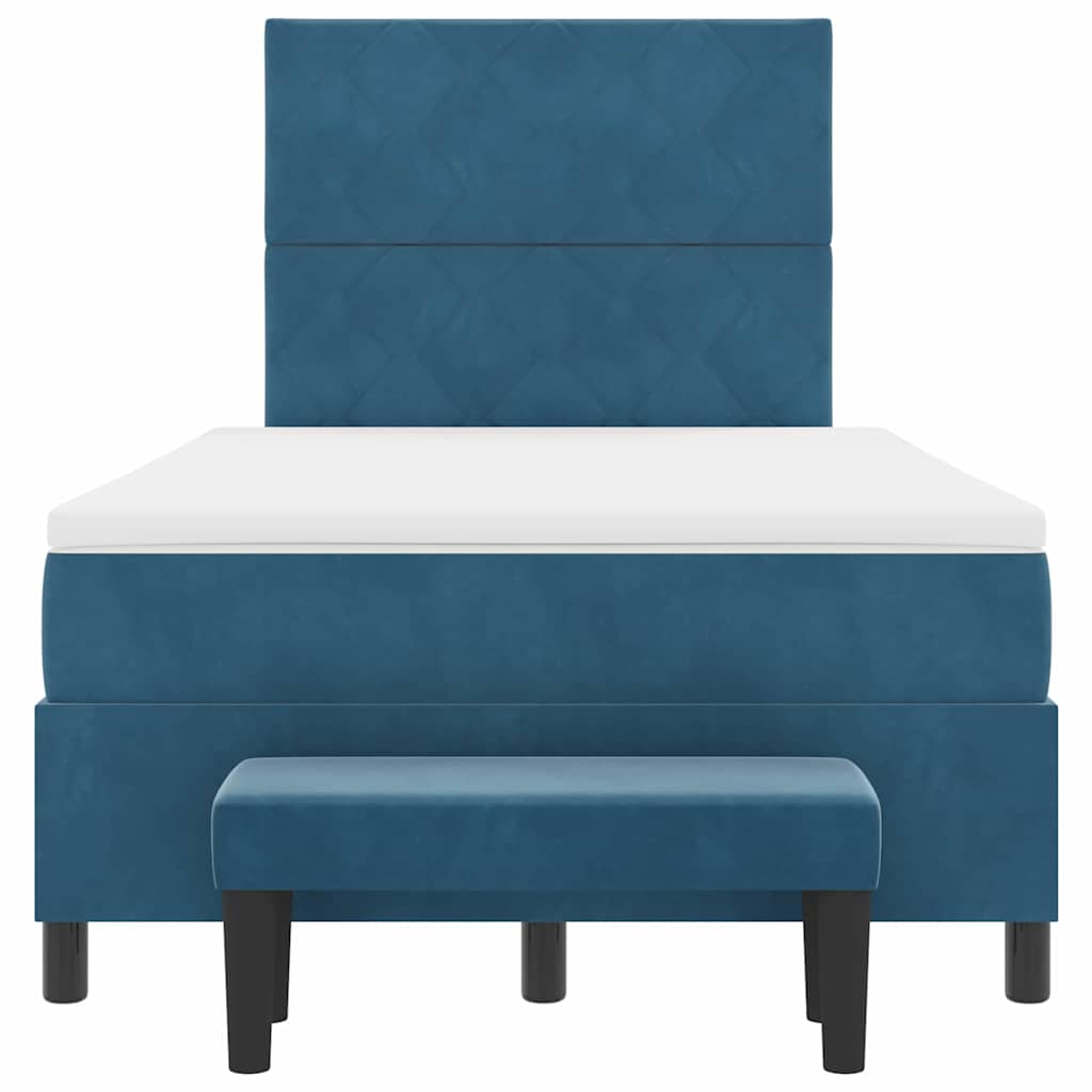Boxspring bed met matras Donkerblauw 120 x 190 cm Fluweel