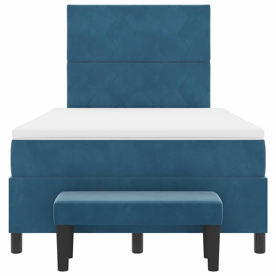 Boxspring bed met matras Donkerblauw 120 x 190 cm Fluweel