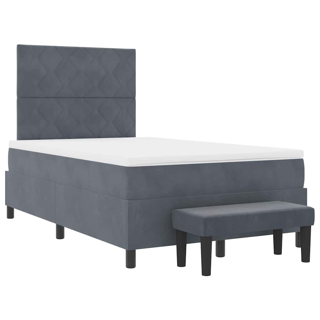 Boxspring bed met hoofdeinde Donkergrijs 200 x 120 cm Fluweel