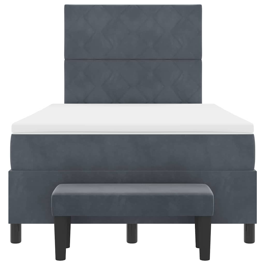 Boxspring bed met hoofdeinde Donkergrijs 200 x 120 cm Fluweel
