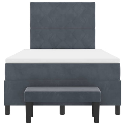 Boxspring bed met hoofdeinde Donkergrijs 200 x 120 cm Fluweel