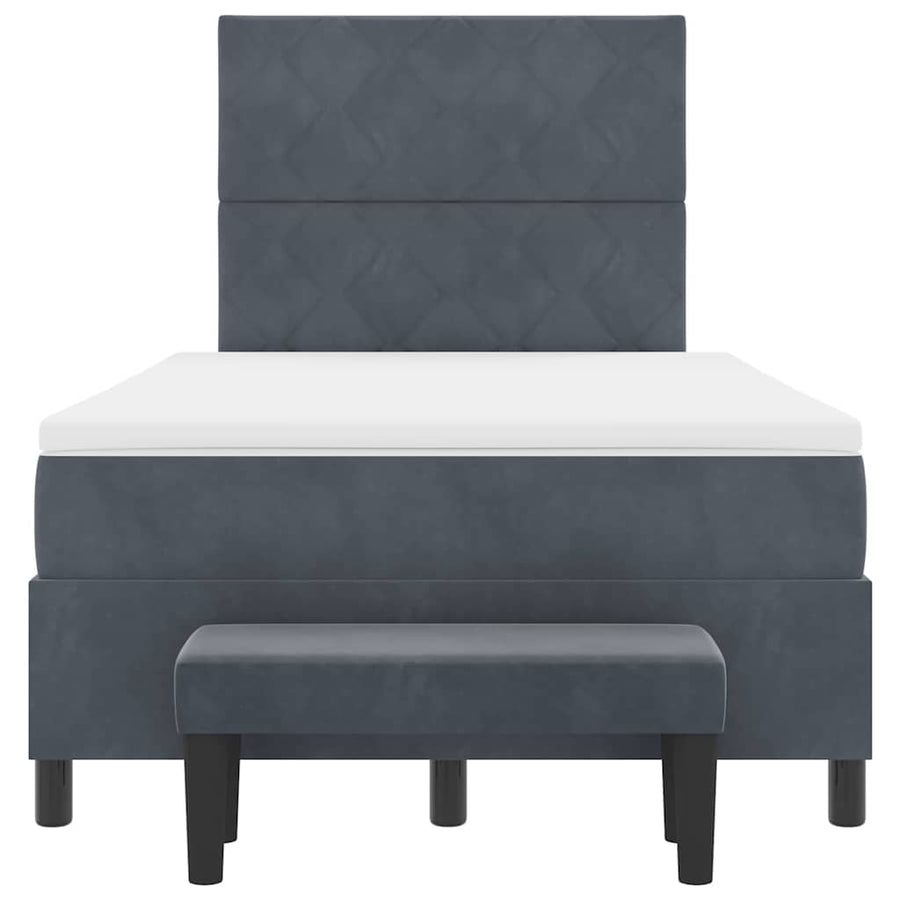 Boxspring bed met hoofdeinde Donkergrijs 200 x 120 cm Fluweel