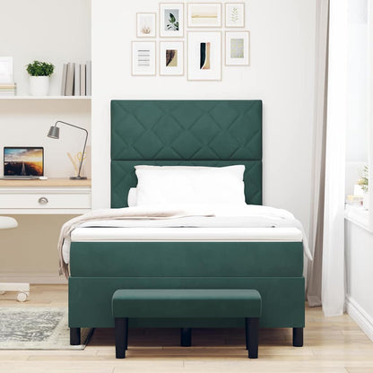 Boxspring bed met kussen Donkergroen 200 x 120 cm Fluweel