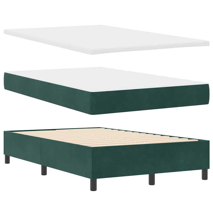 Boxspring bed met kussen Donkergroen 200 x 120 cm Fluweel