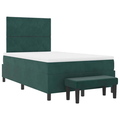Boxspring bed met kussen Donkergroen 200 x 120 cm Fluweel