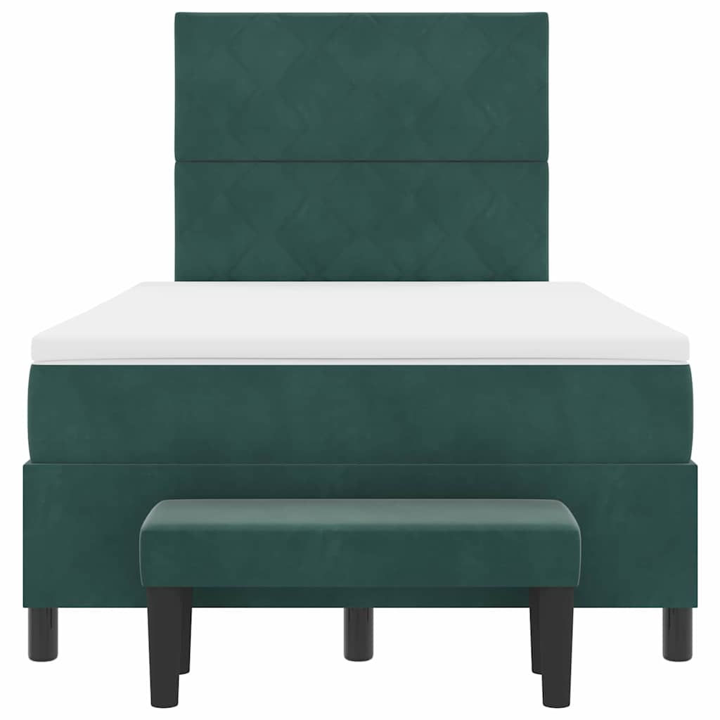 Boxspring bed met kussen Donkergroen 200 x 120 cm Fluweel