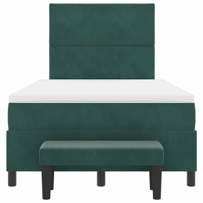 Boxspring bed met kussen Donkergroen 200 x 120 cm Fluweel