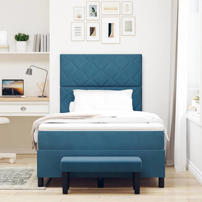Boxspring bed met matras Donkerblauw 120 x 200 cm Fluweel