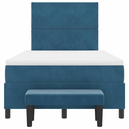 Boxspring bed met matras Donkerblauw 120 x 200 cm Fluweel