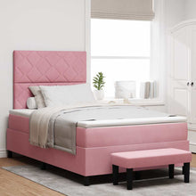 Boxspring bed met hoofdeinde Roze 200 x 120 cm Fluweel