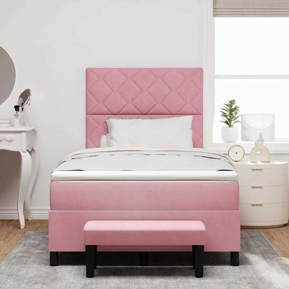 Boxspring bed met hoofdeinde Roze 200 x 120 cm Fluweel
