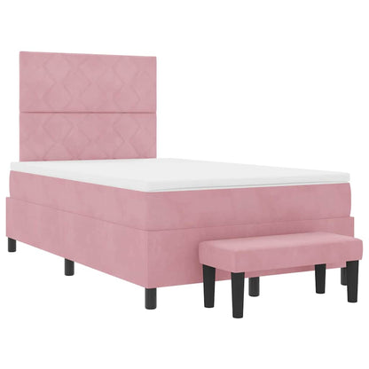 Boxspring bed met hoofdeinde Roze 200 x 120 cm Fluweel