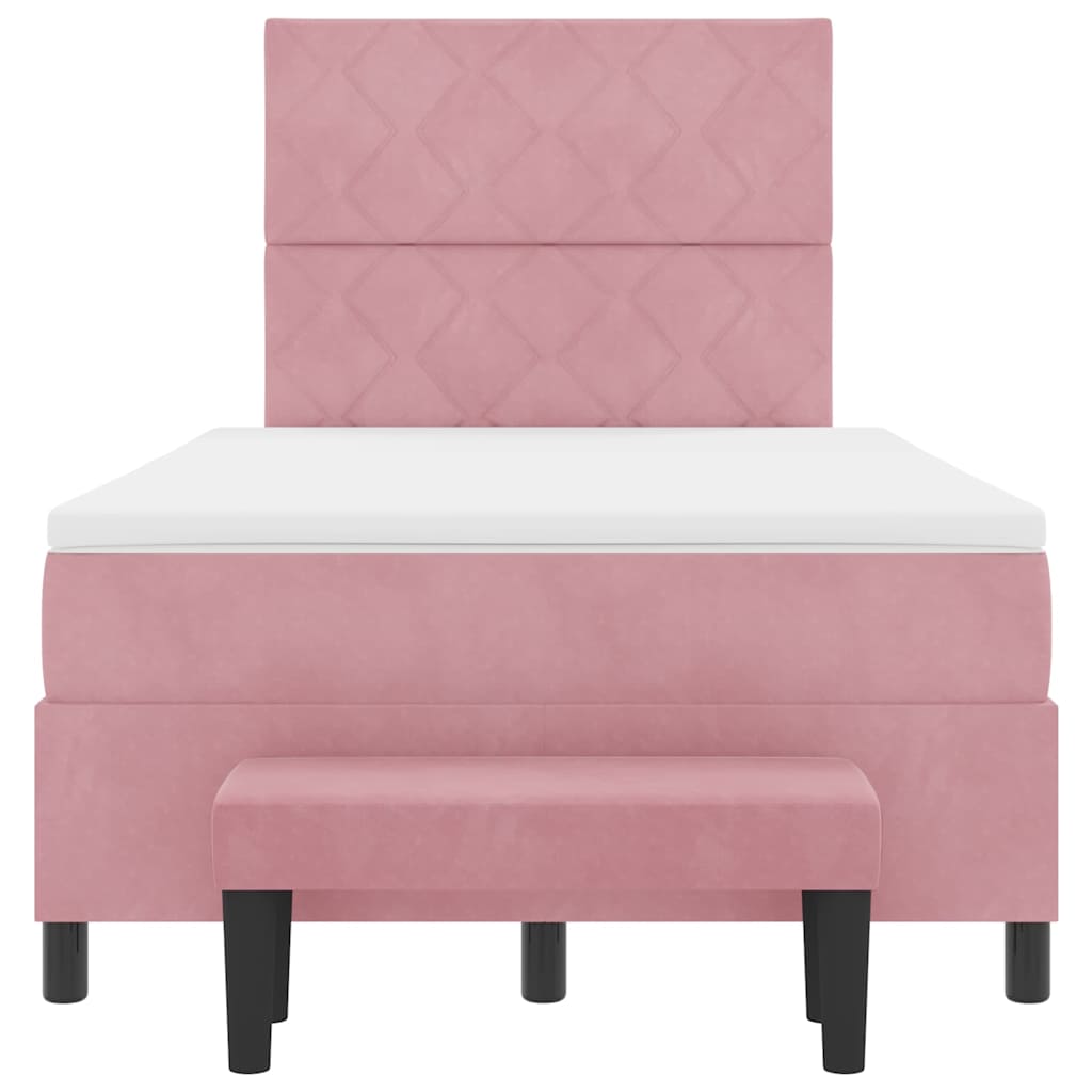 Boxspring bed met hoofdeinde Roze 200 x 120 cm Fluweel