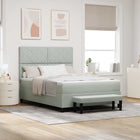 Boxspring bed 140x190 cm lichtgrijs fluweel